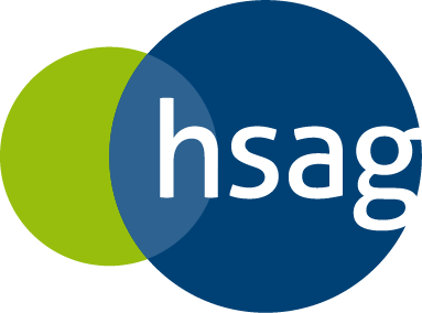 hsag_bildmarke_4c Ein Logo mit grünen und blauen Kreisen.